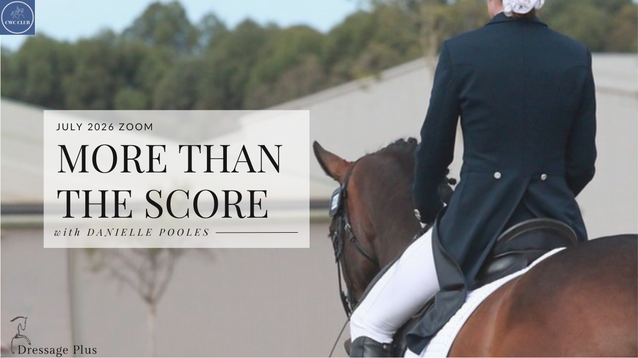 Dressage rider reflecting after a competition test before checking her score
